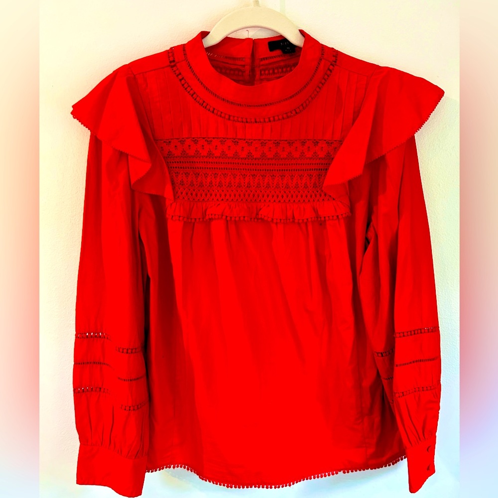 J Crew Bohemian Blouse Red NEVER WORN